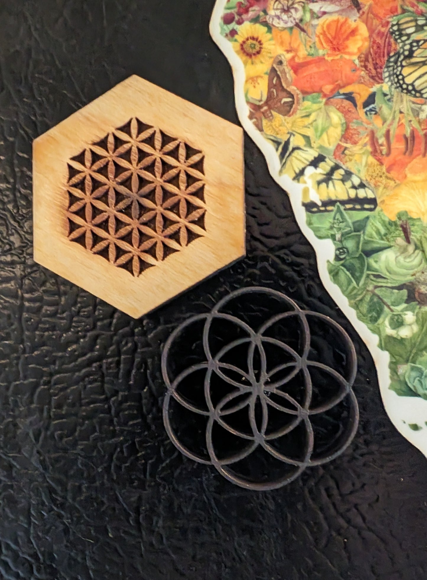 Sacred Geometry Lasercut Wood Magnets