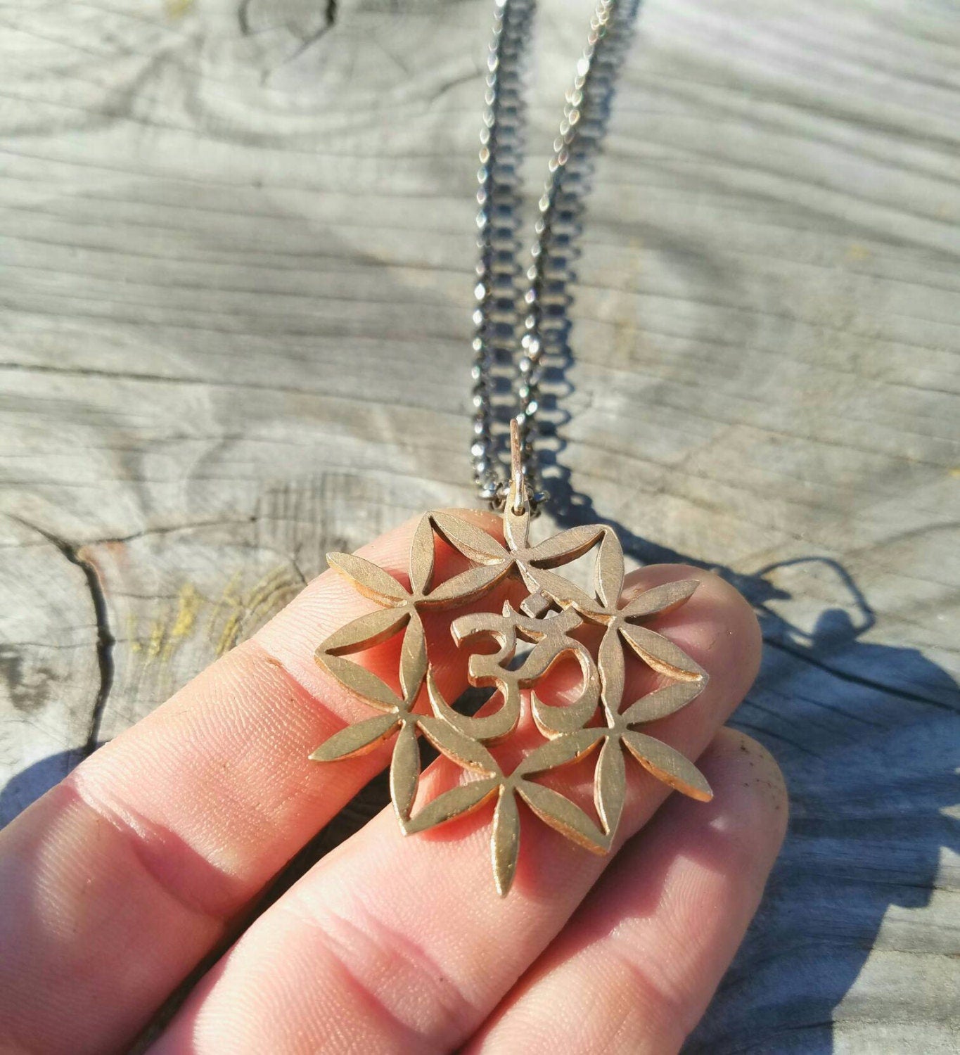 Om and Flower of Life Pendant - Sacred Geometry