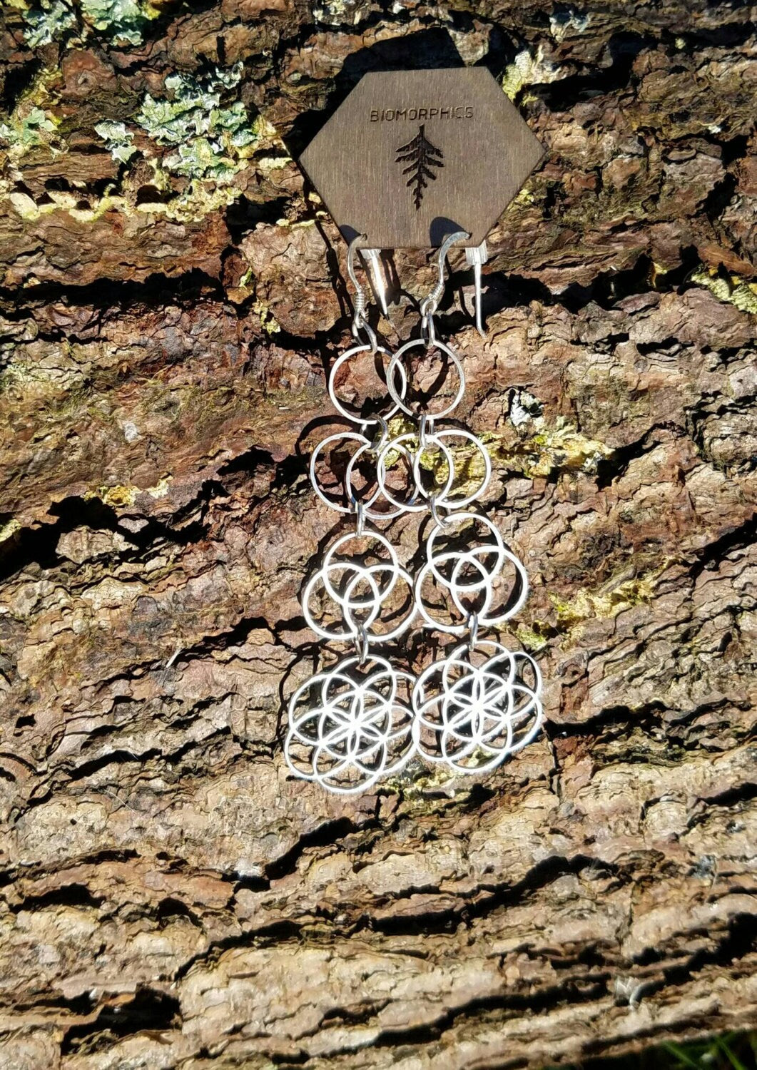 Ascension - Sterling Silver Sacred Geometry Statement Earrings - Seed of Life - Vesica Piscis - Tripod of Life
