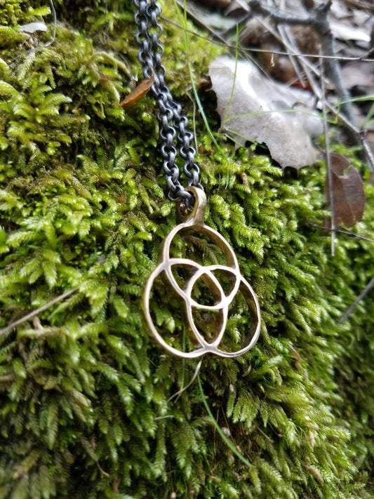 Tripod Of Life Cast Bronze Pendant - Sacred Geometry - Healing