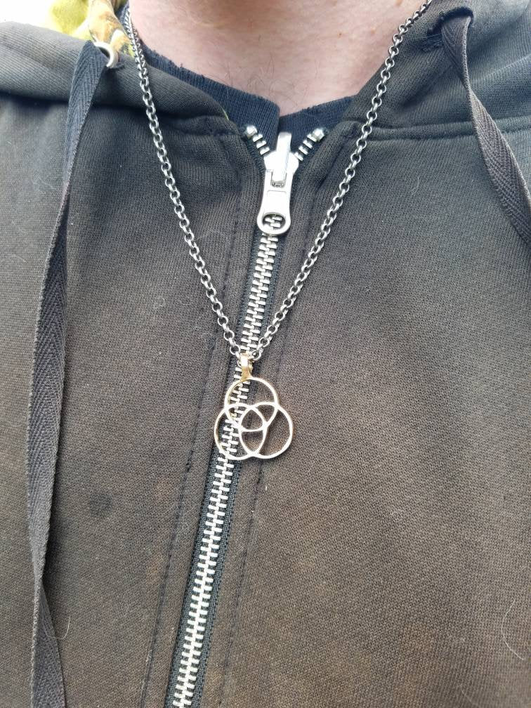 Tripod Of Life Cast Bronze Pendant - Sacred Geometry - Healing