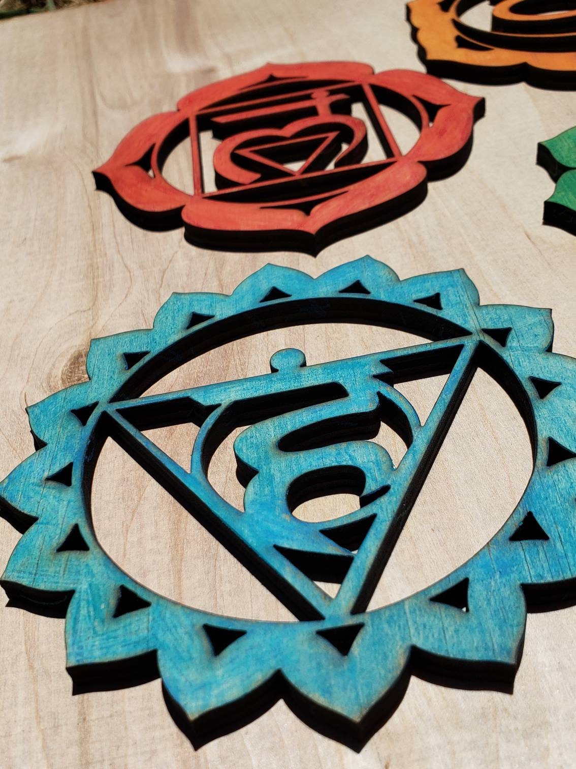 Rainbow Chakra Sustainably Grown Wood Art Set