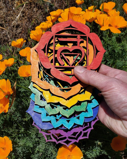 Rainbow Chakra Sustainably Grown Wood Art Set