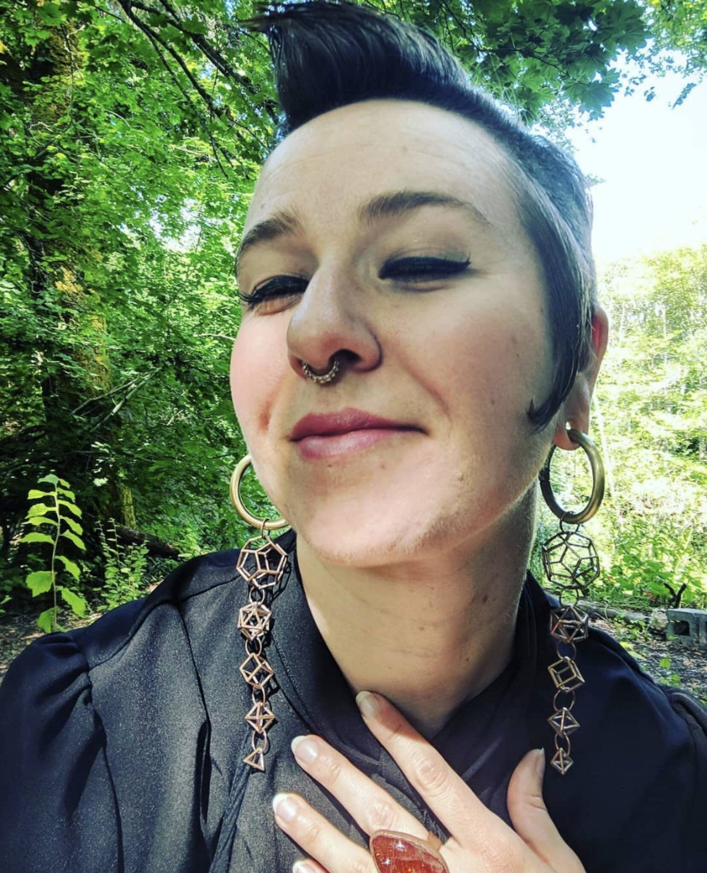 Platonic Solids 3D Sacred Geometry Statement Earrings in Recycled Ancient Bronze