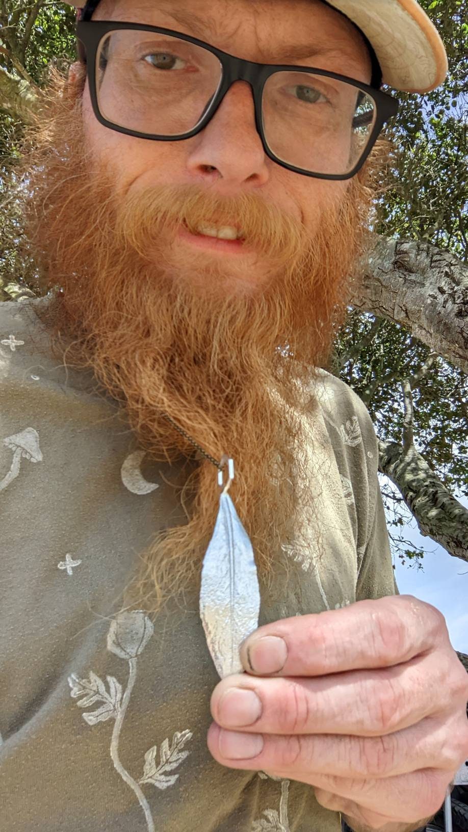SALE - White Sage Leaf Hexagon Pendant in Recycled 925 Silver with your choice of Silver or Bronze chain - California Nature Jewelry