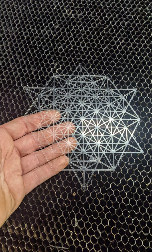 Mini 64 Tetrahedron Grid Stencil - Sacred Geometry