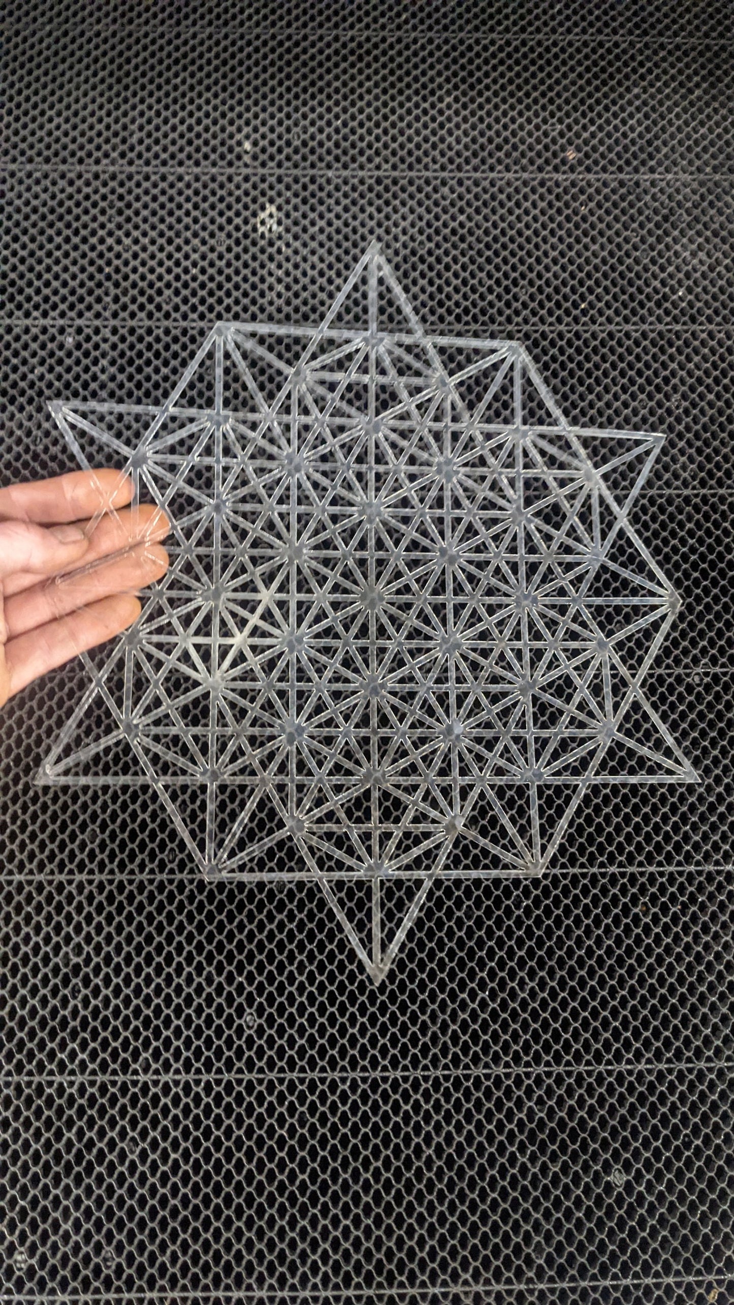 64 Tetrahedron Grid Stencil - Sacred Geometry