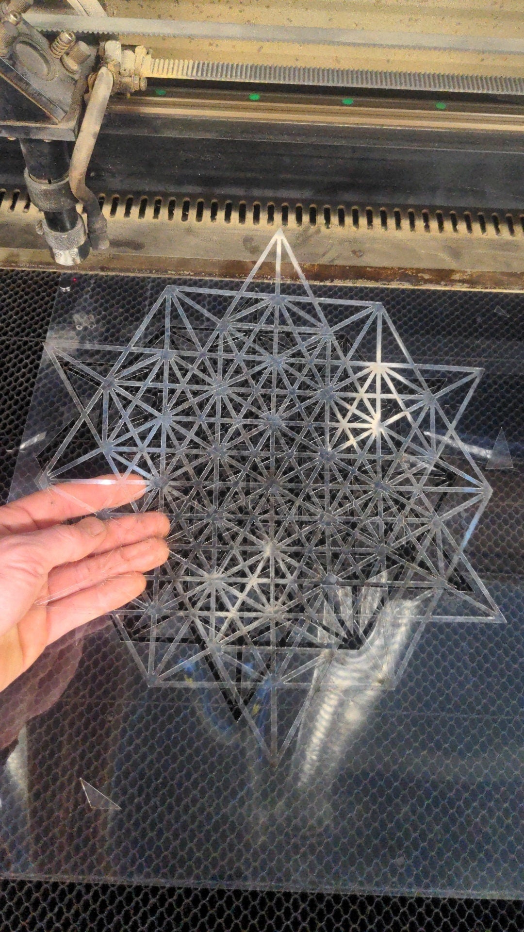 64 Tetrahedron Grid Stencil - Sacred Geometry