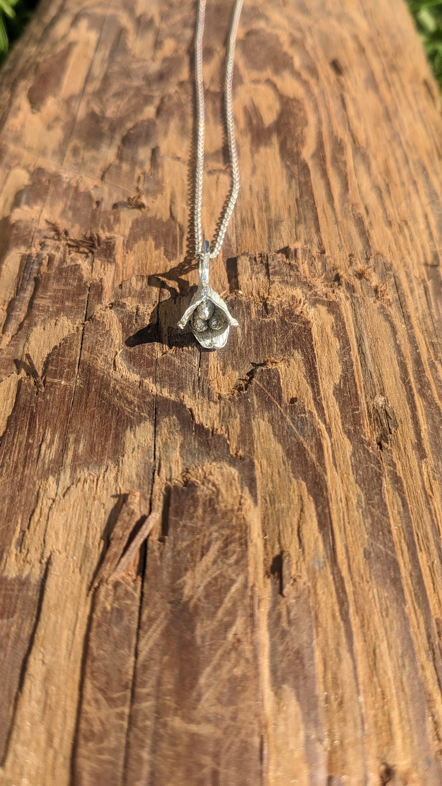 SALE - Cardamom Pod Hexagon Charm Pendant - Spice Jewelry in Recycled 925 Silver with Chain
