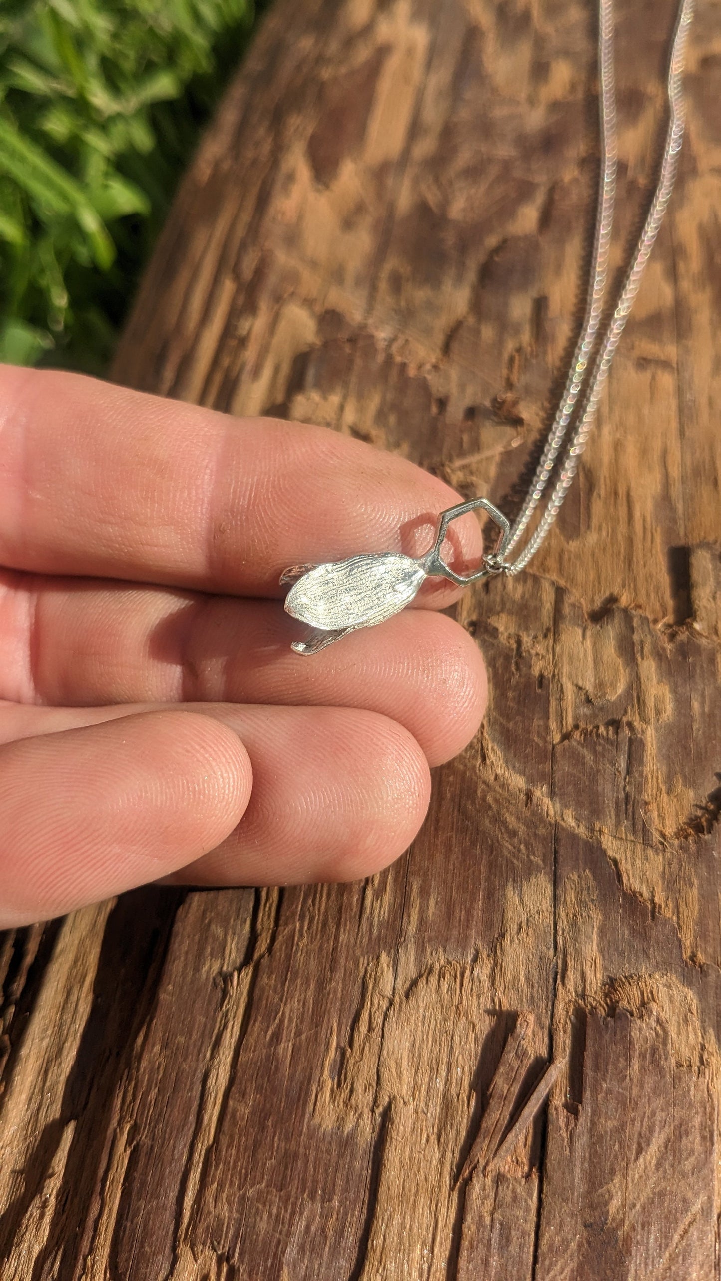 SALE - Cardamom Pod Hexagon Charm Pendant - Spice Jewelry in Recycled 925 Silver with Chain