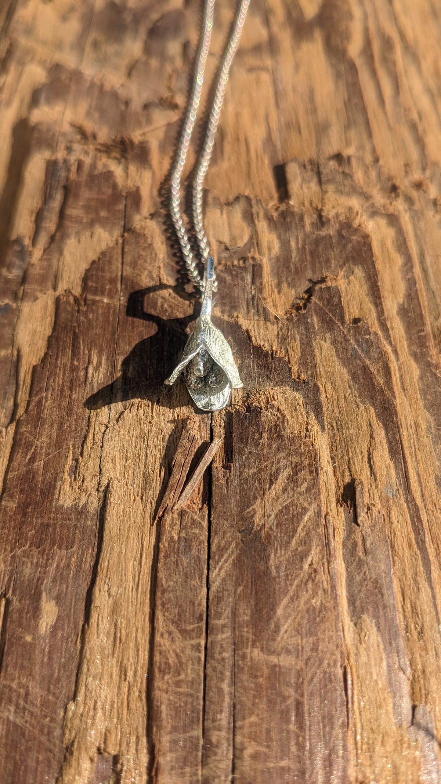 SALE - Cardamom Pod Hexagon Charm Pendant - Spice Jewelry in Recycled 925 Silver with Chain