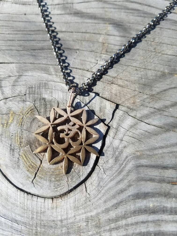 Om and Flower of Life Pendant - Sacred Geometry