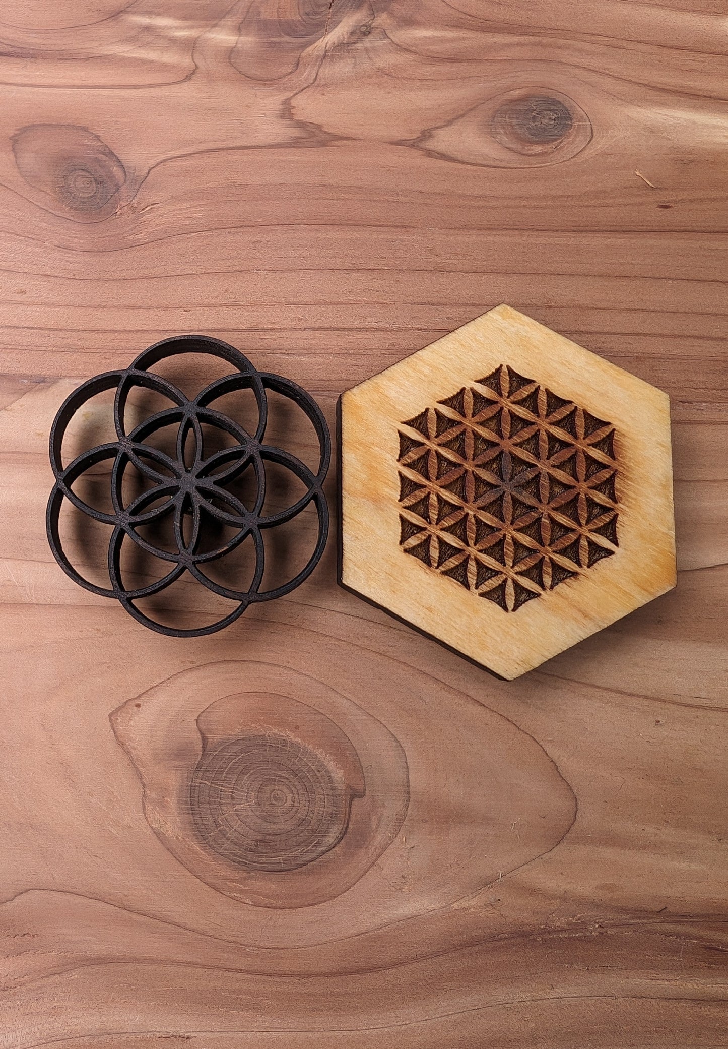 Sacred Geometry Lasercut Wood Magnets