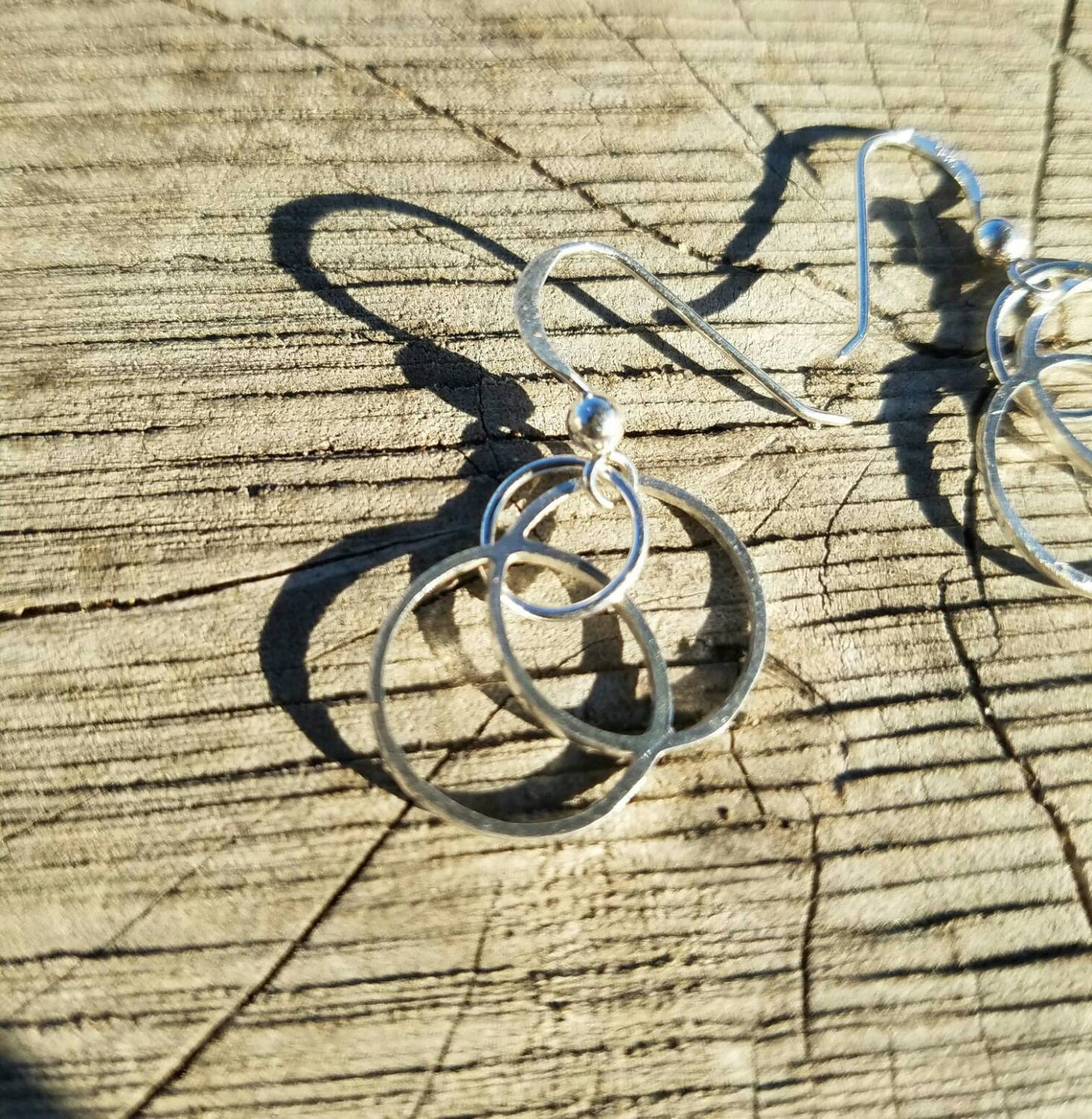 Vesica Piscis Cast Sterling Silver Earrings - Sacred Geometry - Healing