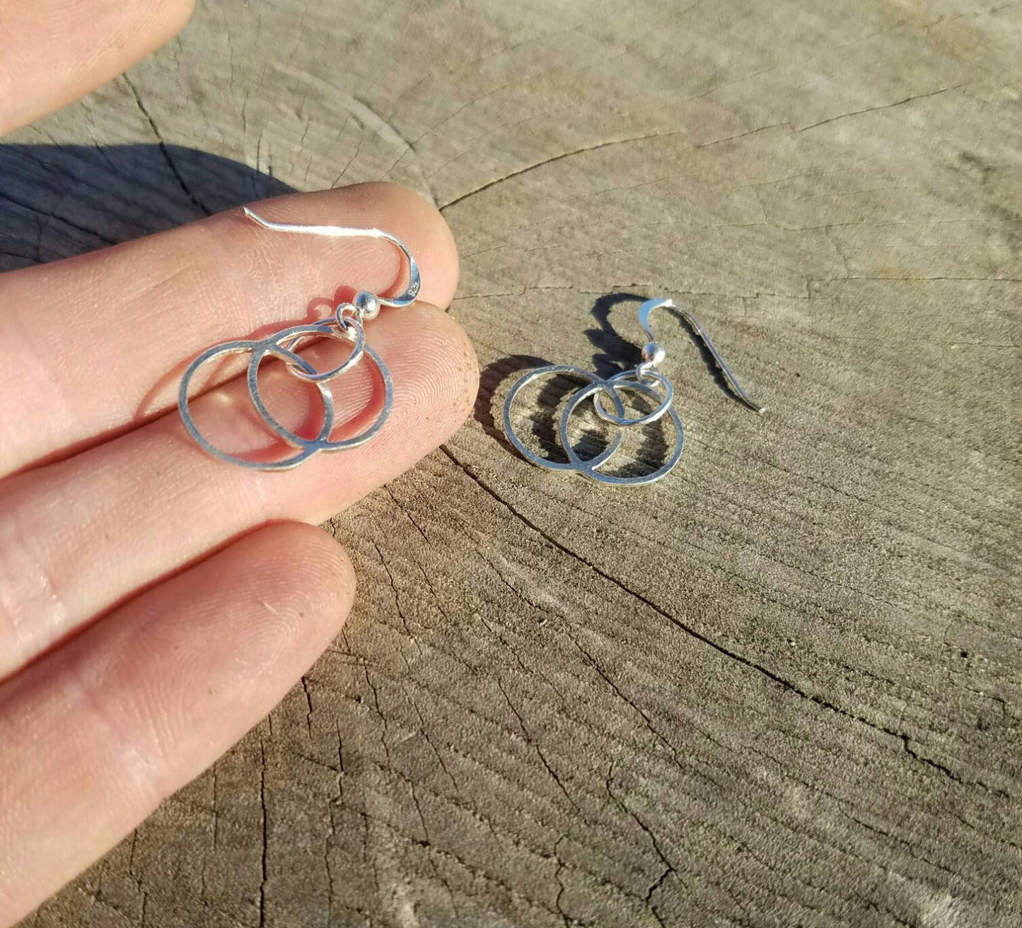 Vesica Piscis Cast Sterling Silver Earrings - Sacred Geometry - Healing