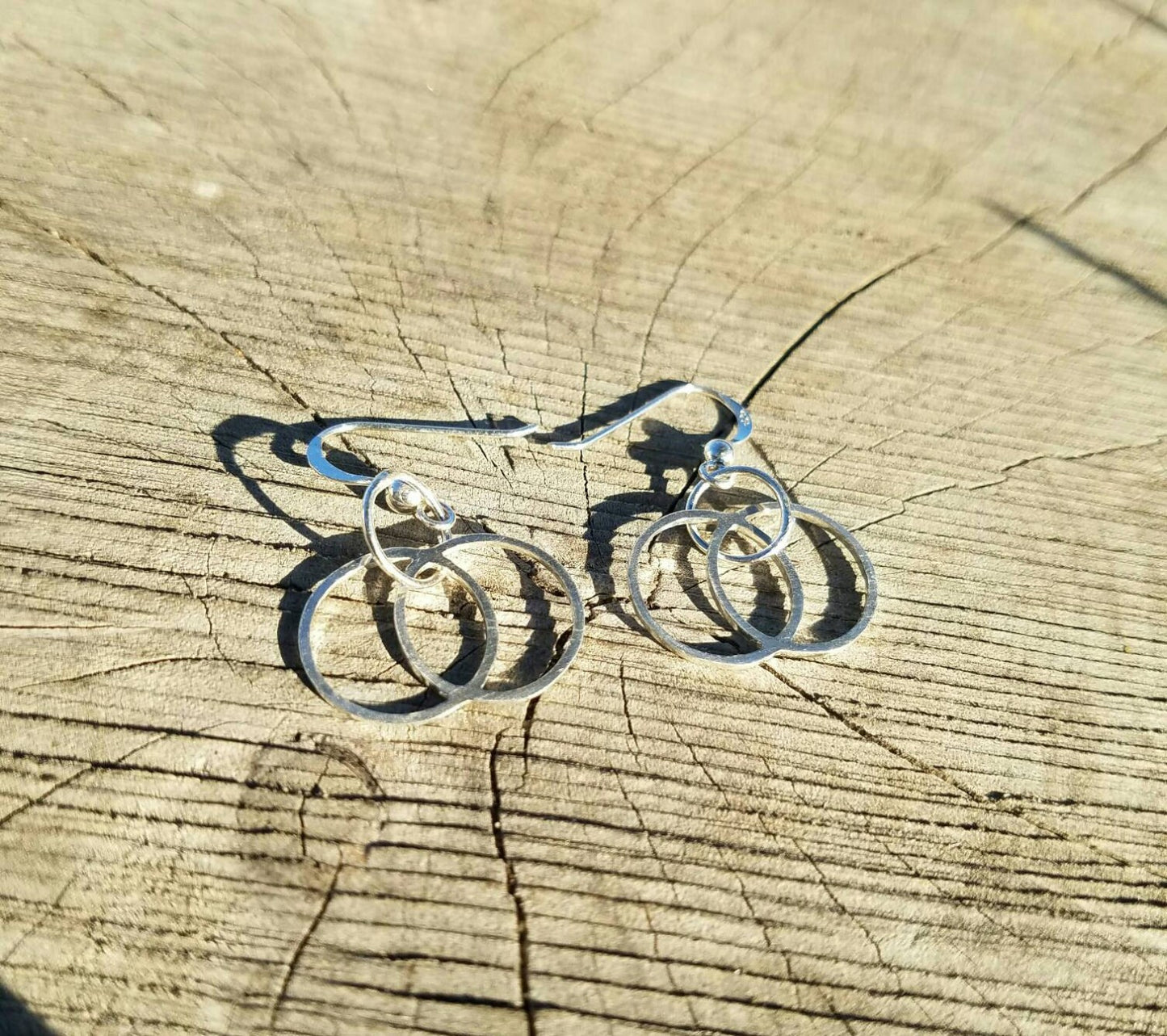 Vesica Piscis Cast Sterling Silver Earrings - Sacred Geometry - Healing