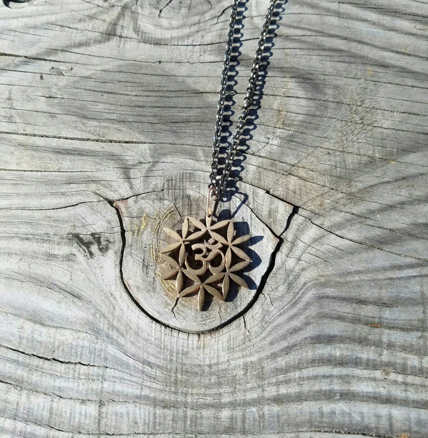 Om and Flower of Life Pendant - Sacred Geometry