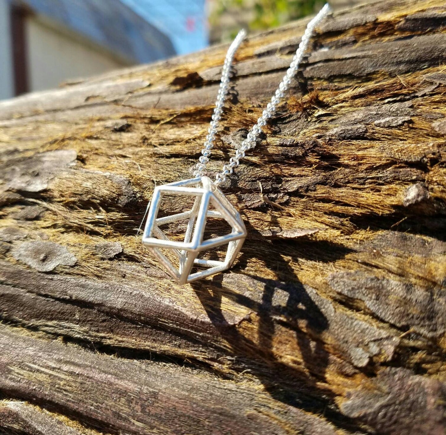 SALE - CubeOctahedron Vector Equilibrium Pendant in Recycled Sterling Silver