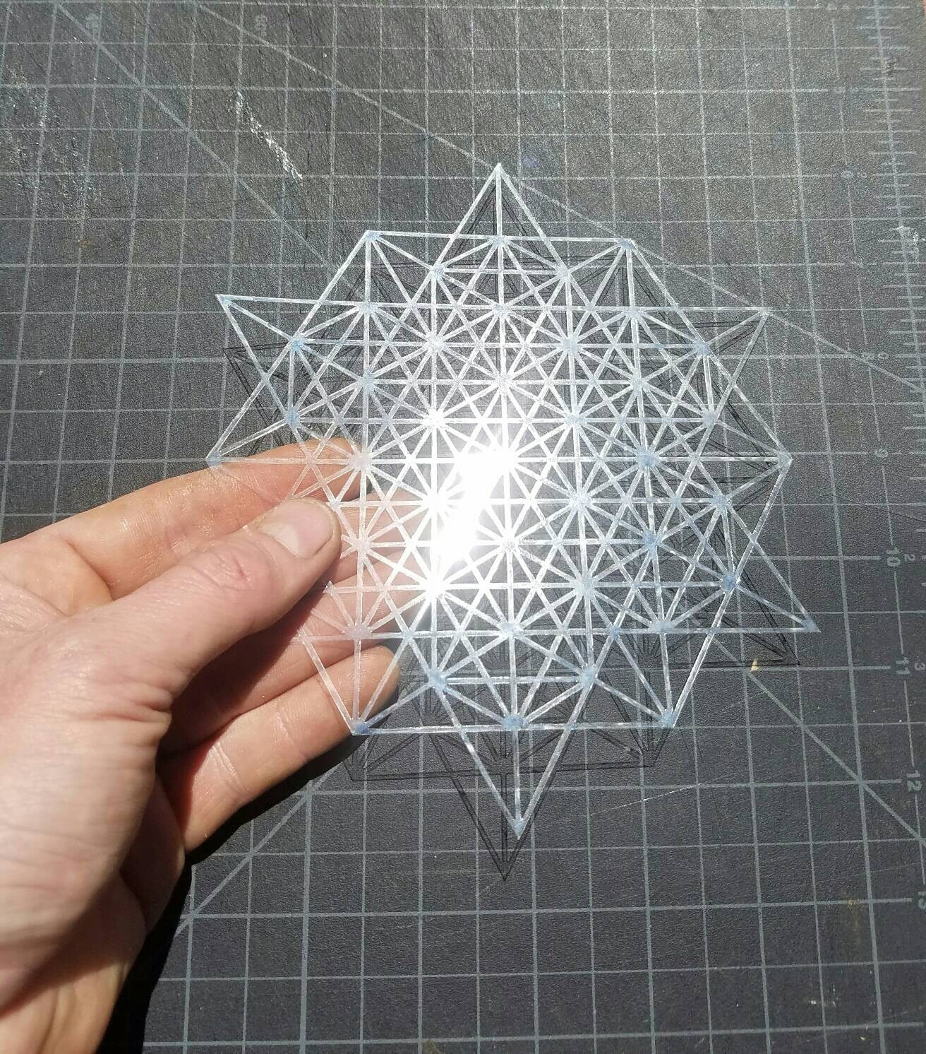 Mini 64 Tetrahedron Grid Stencil - Sacred Geometry