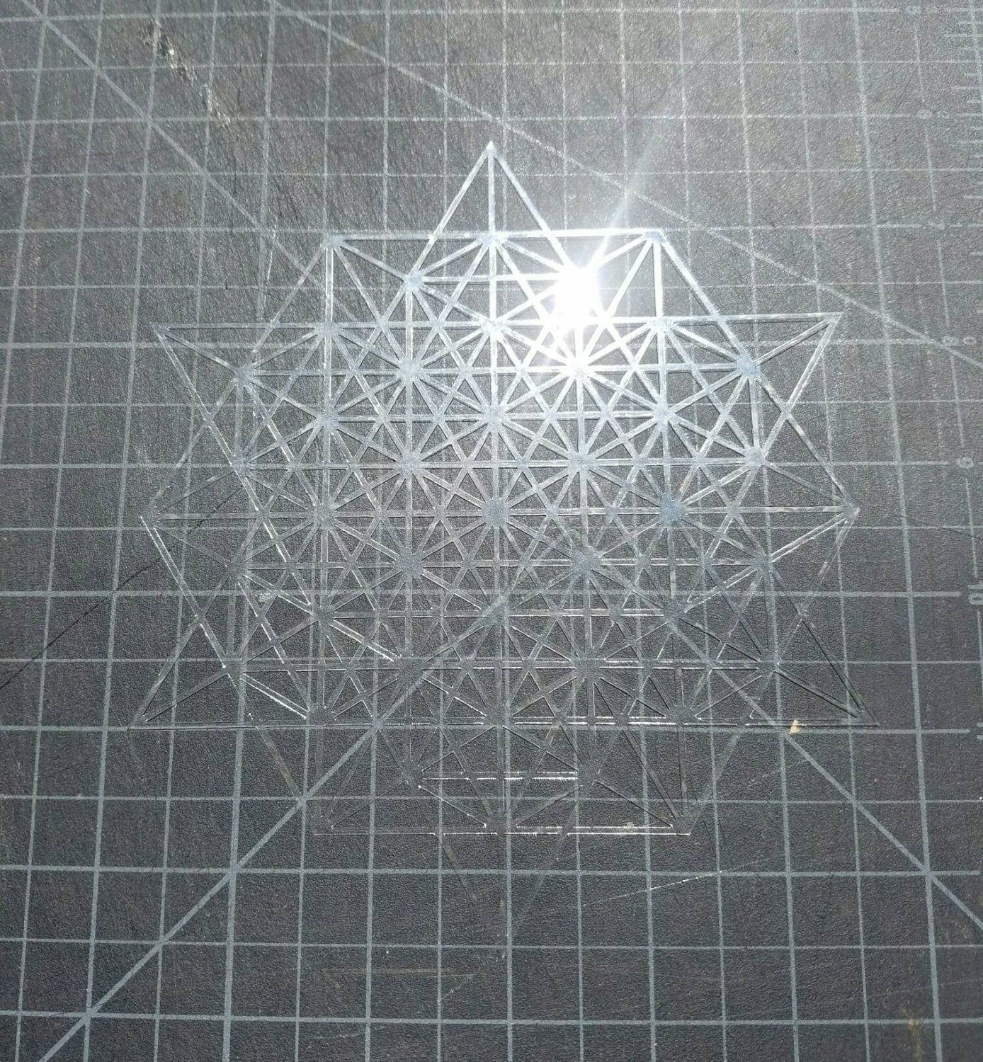 Mini 64 Tetrahedron Grid Stencil - Sacred Geometry