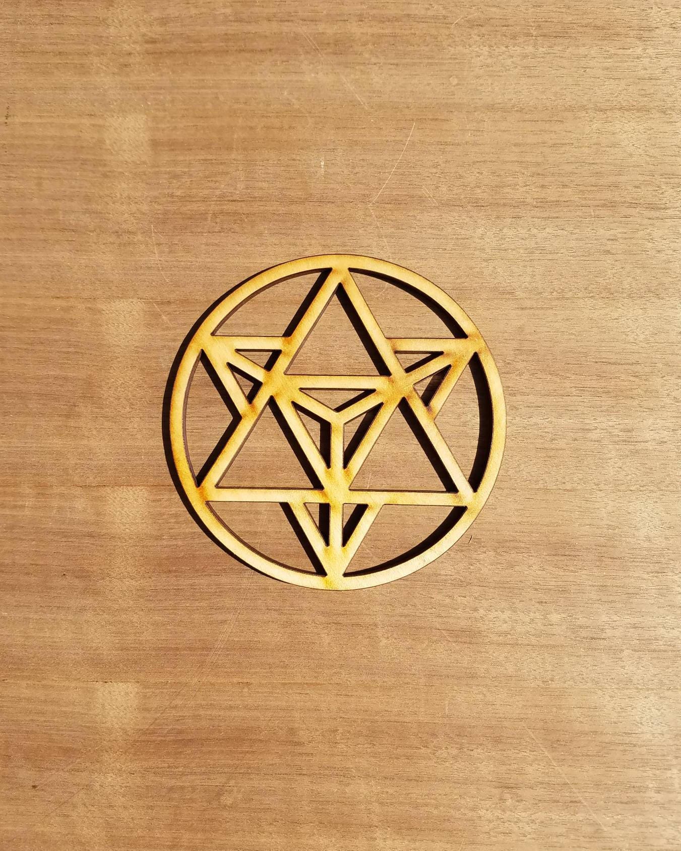 Mini Star Tetrahedron Sustainable Wood Lasercut Wall Art or Crystal Grid