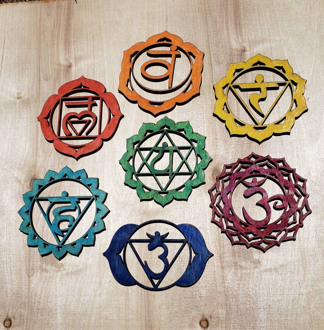 Rainbow Chakra Sustainably Grown Wood Art Set