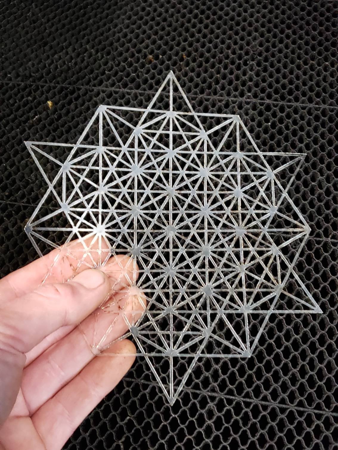 Mini 64 Tetrahedron Grid Stencil - Sacred Geometry