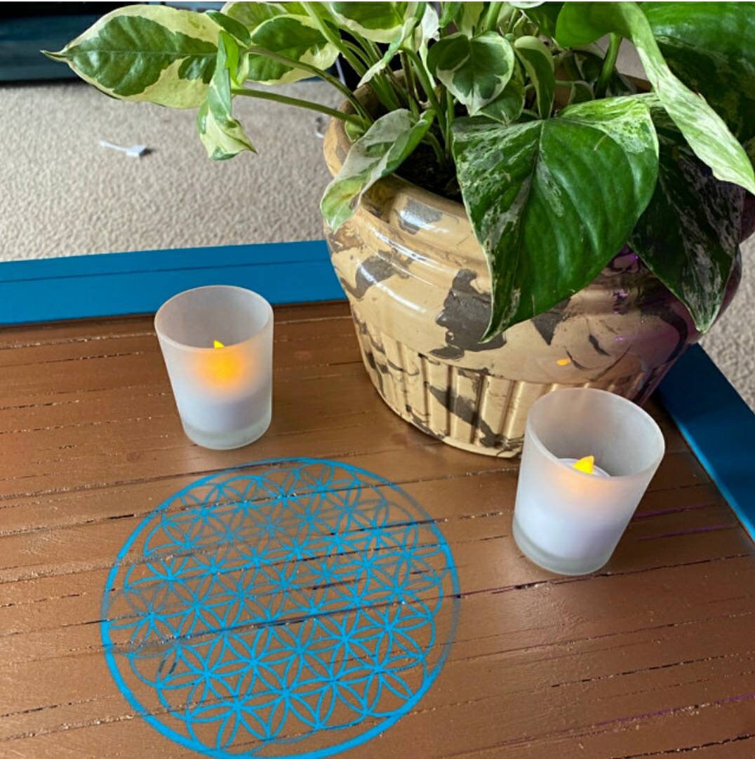 Mini Full Bloom Flower of Life Laser Cut Sacred Geometry Stencil