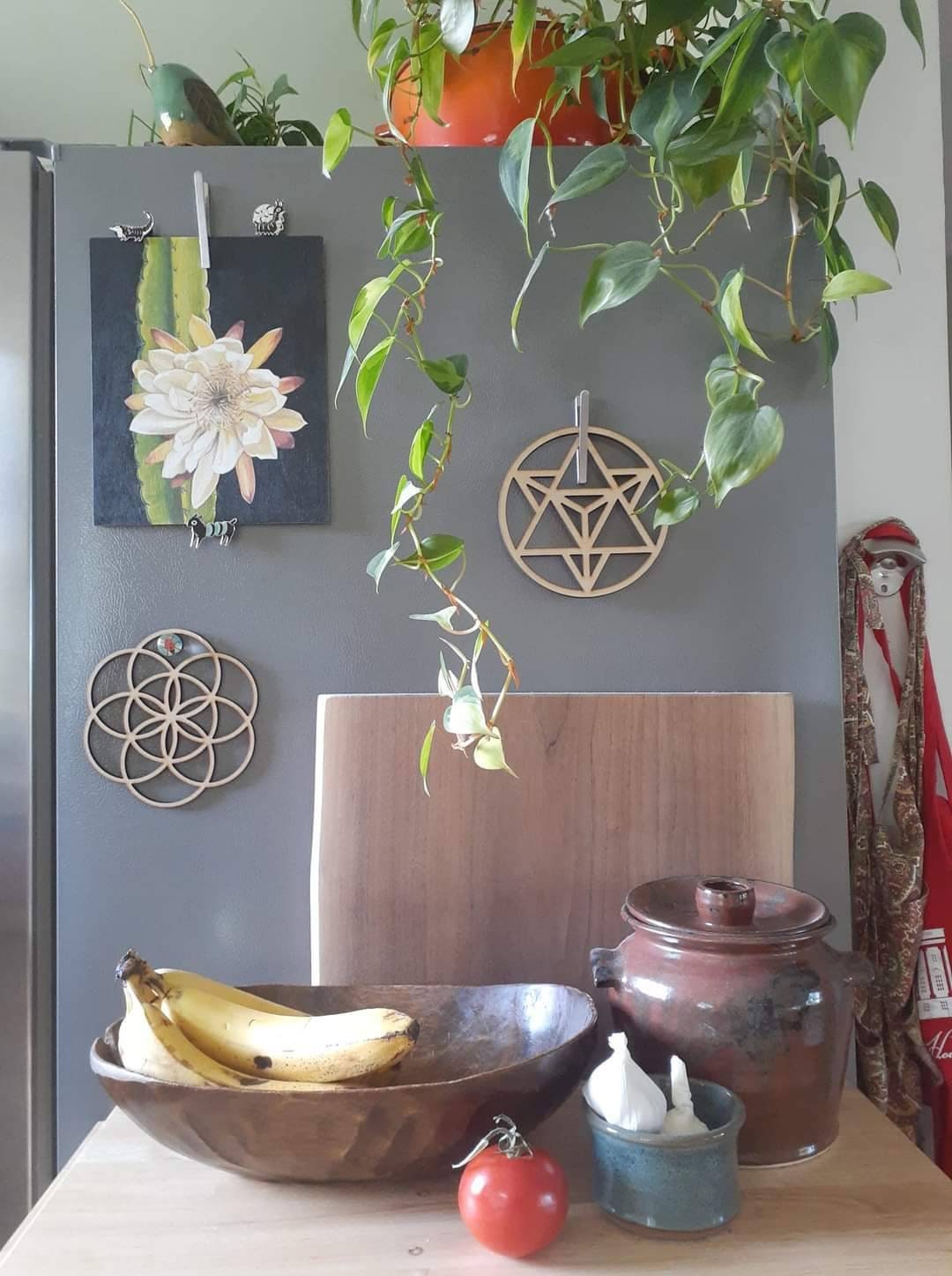 Mini Seed of Life Sustainable Wood Lasercut Wall Art or Crystal Grid