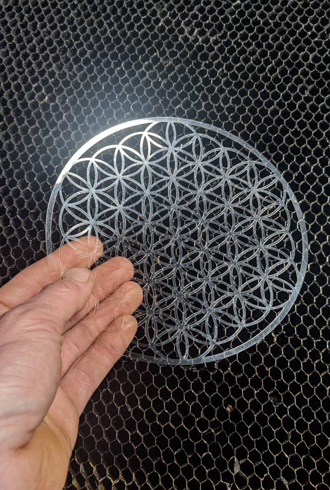 Mini Full Bloom Flower of Life Laser Cut Sacred Geometry Stencil