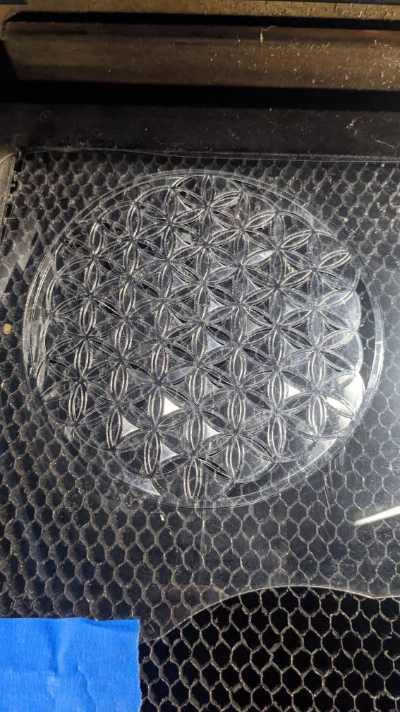 Mini Full Bloom Flower of Life Laser Cut Sacred Geometry Stencil