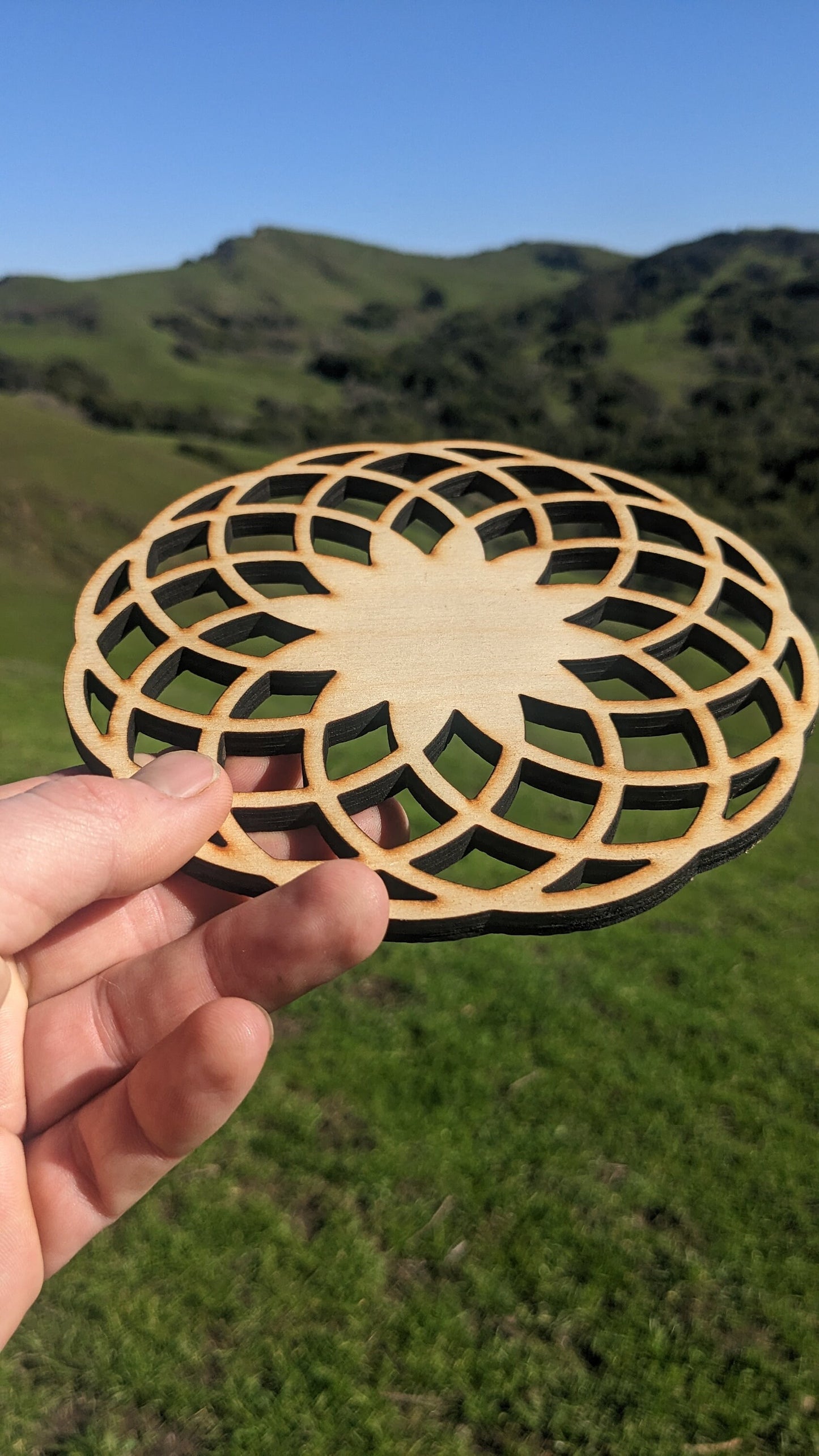 Lotus of Life 6"/ 15.5cm Wall Art or Crystal Grid in Lasercut Baltic Birch Plywood