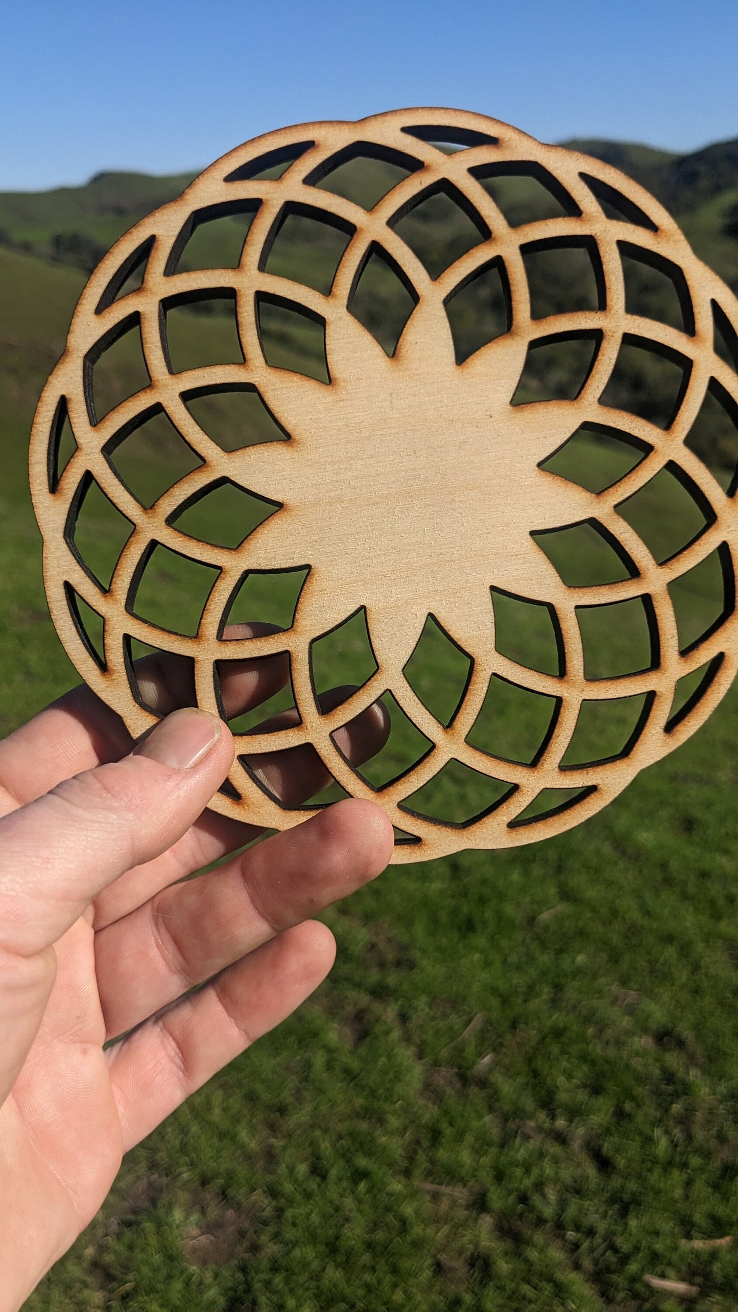 Lotus of Life 6"/ 15.5cm Wall Art or Crystal Grid in Lasercut Baltic Birch Plywood