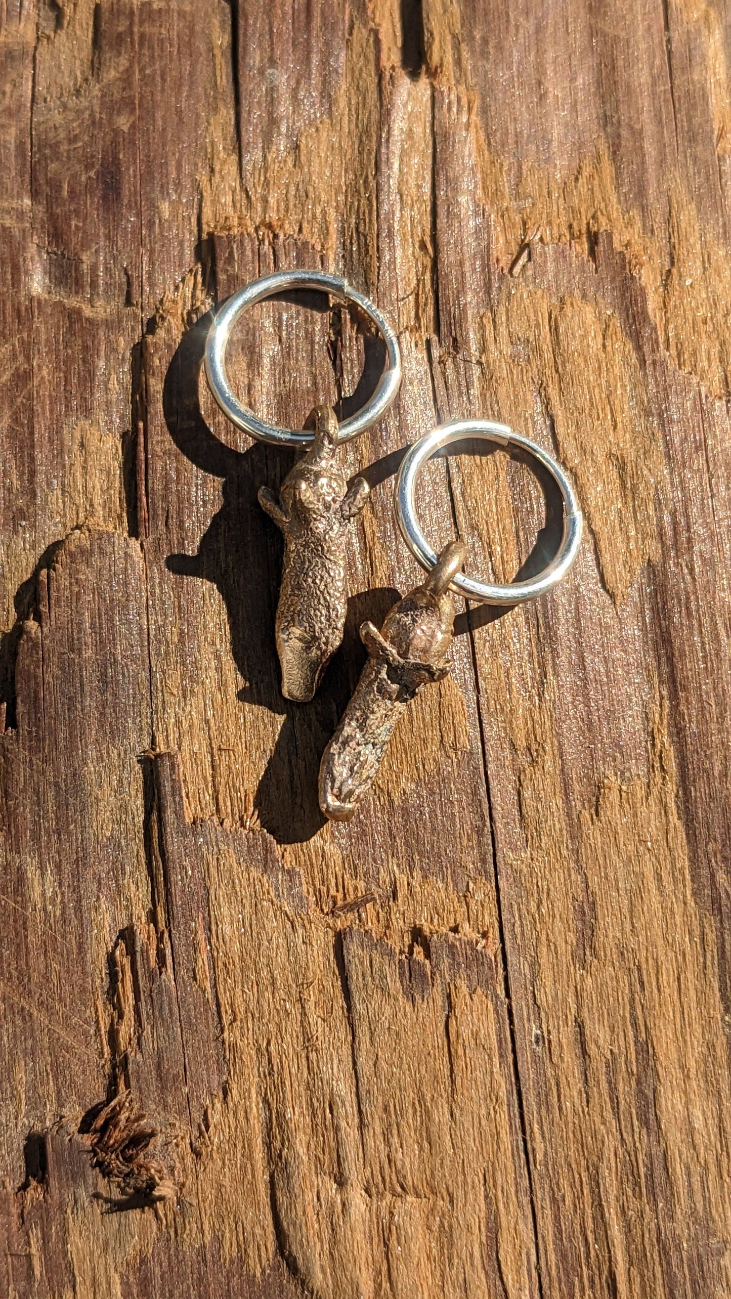 Clove Dangle Earrings - Mixed Metal Spice Jewelry in recycled Bronze and 925 Silver