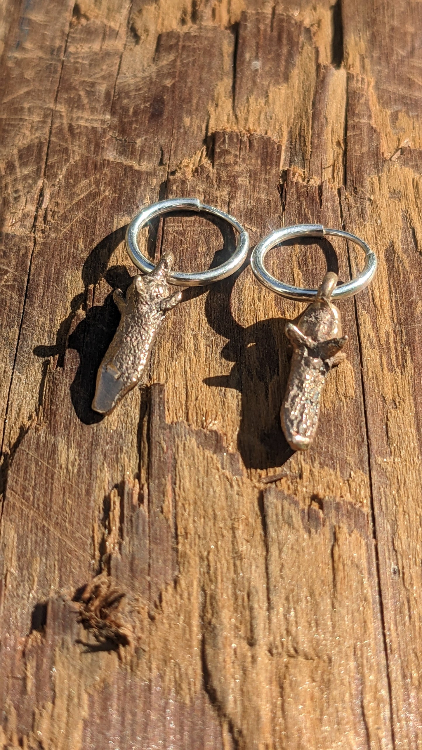 Clove Dangle Earrings - Mixed Metal Spice Jewelry in recycled Bronze and 925 Silver