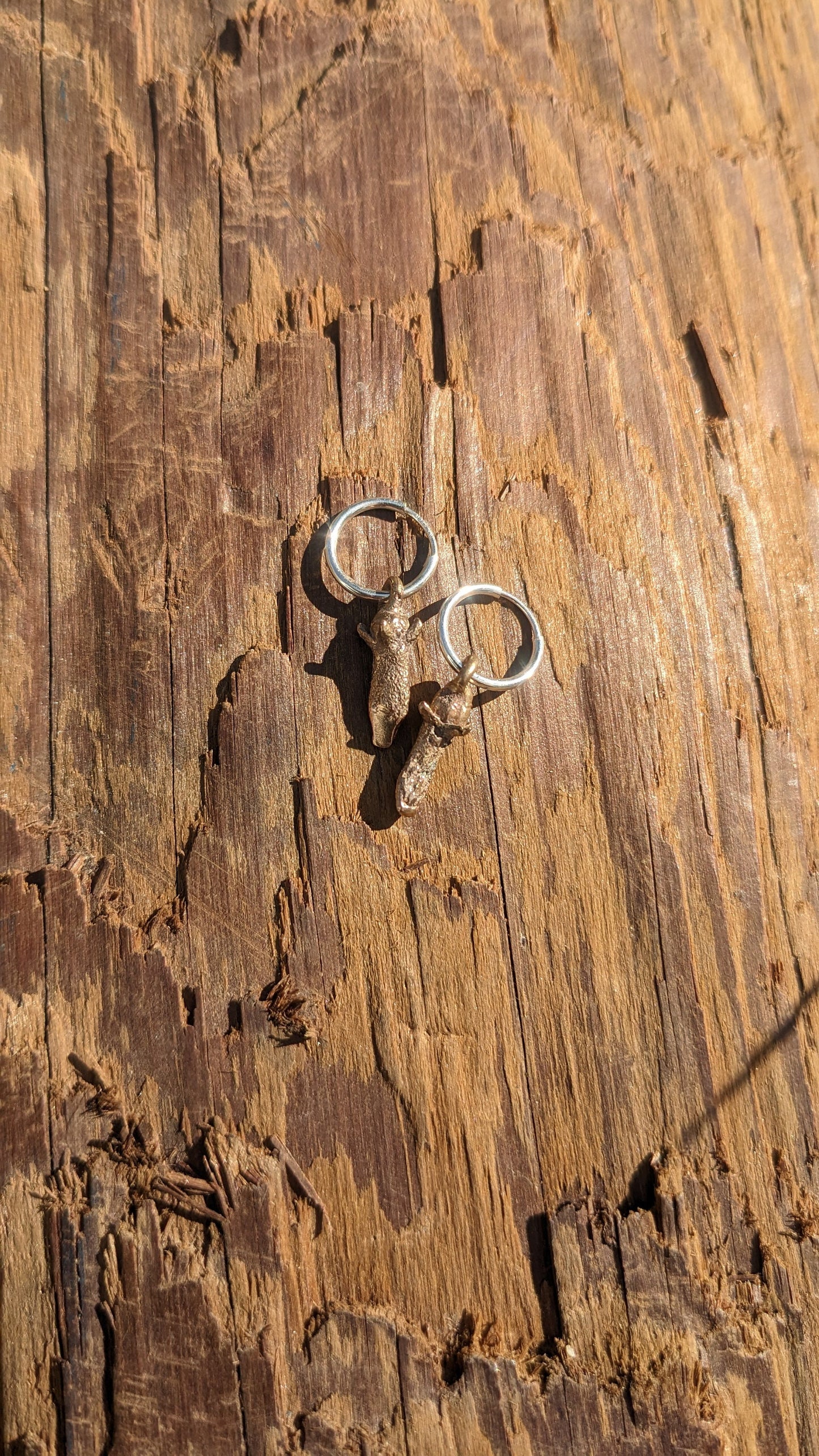 Clove Dangle Earrings - Mixed Metal Spice Jewelry in recycled Bronze and 925 Silver