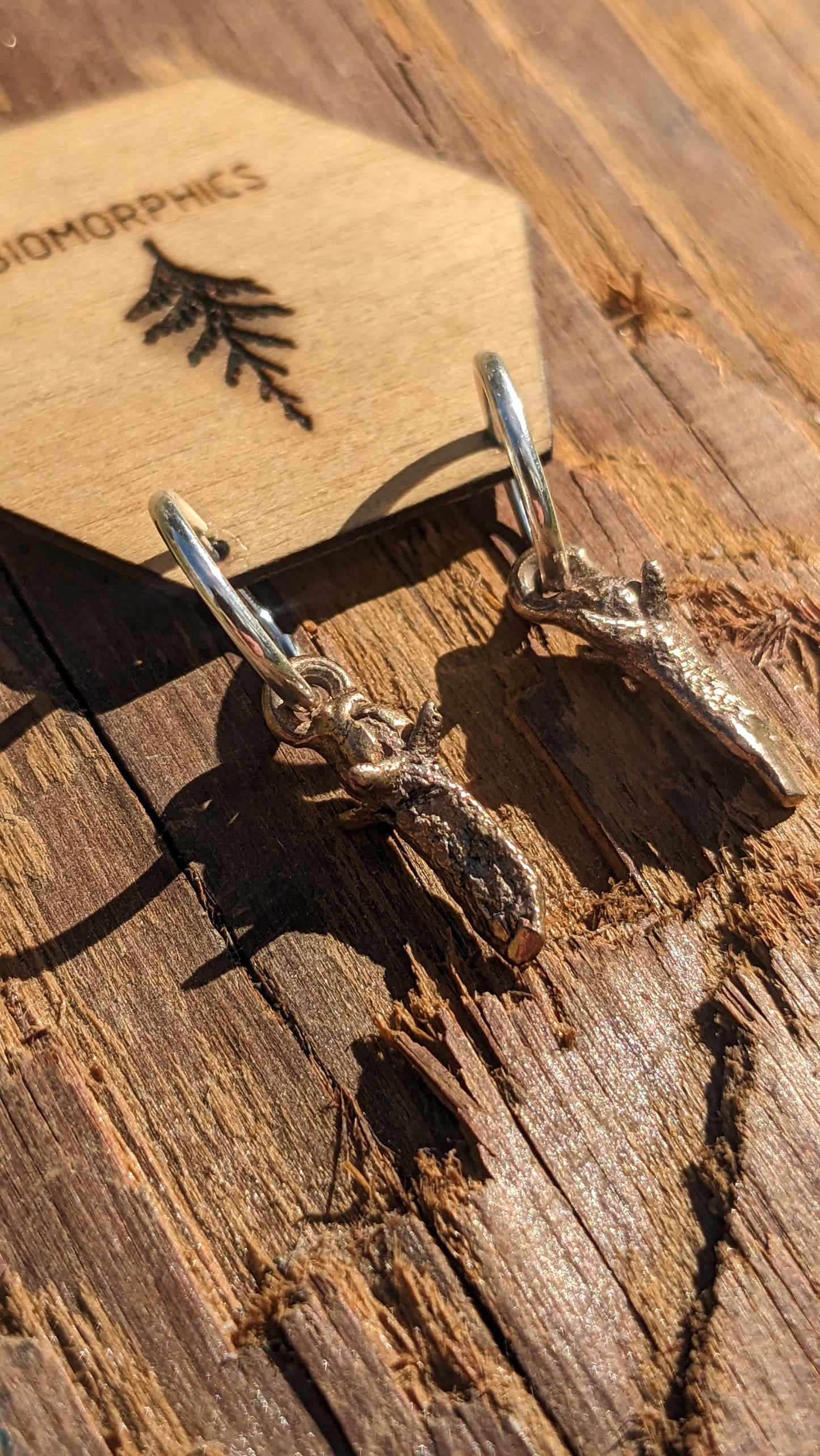 SALE - Clove Dangle Earrings - Mixed Metal Spice Jewelry in recycled Bronze and 925 Silver