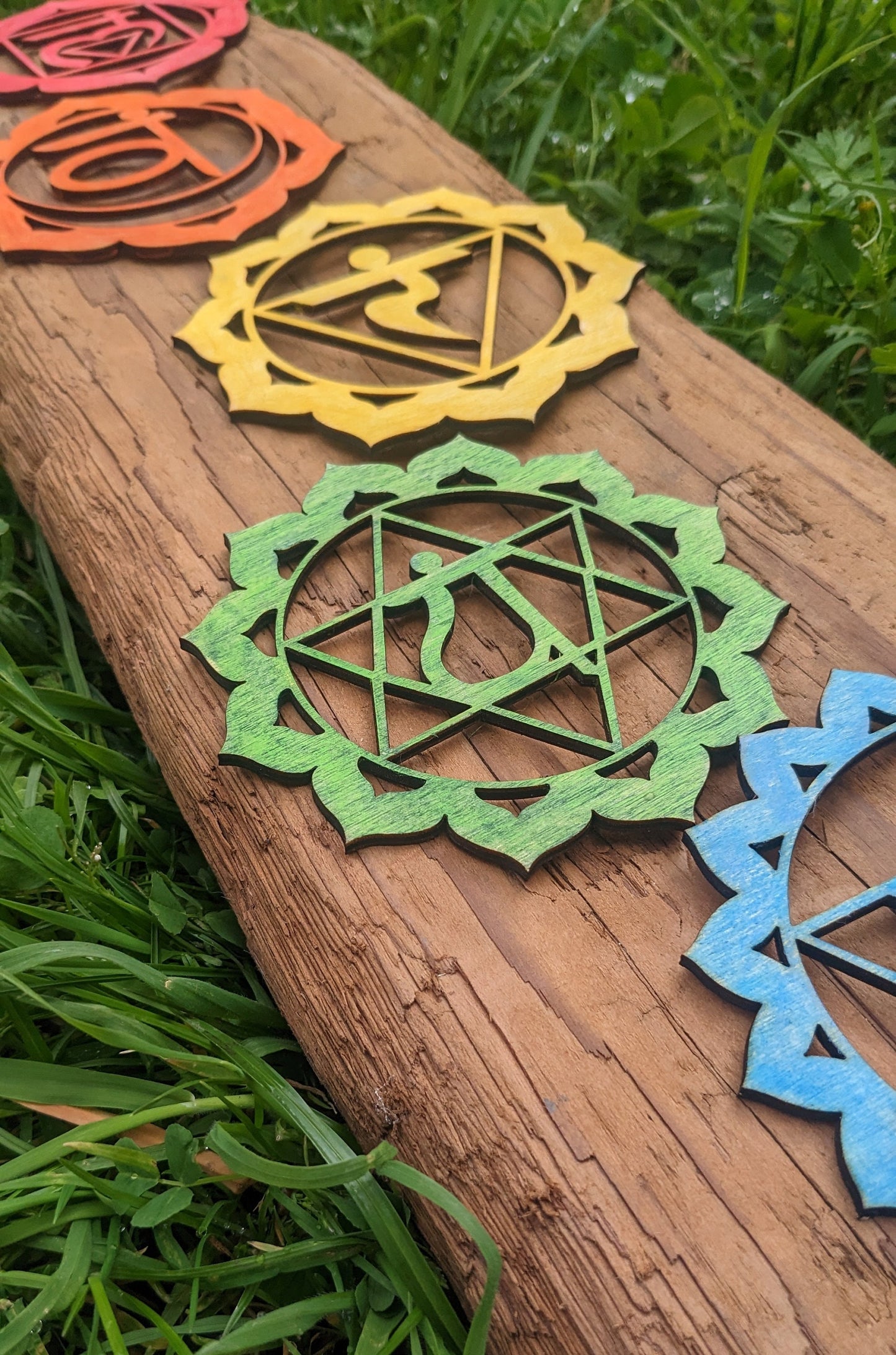 Rainbow Chakra Sustainably Grown Wood Art Set