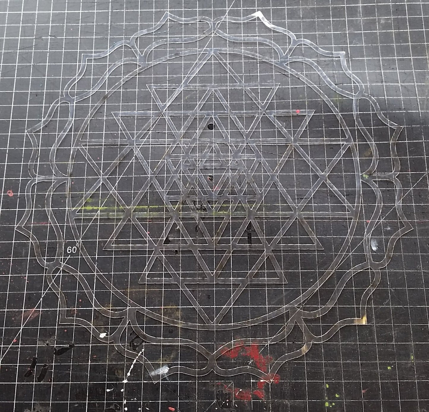 Sri Yantra Laser Cut Stencil - Sacred Geometry