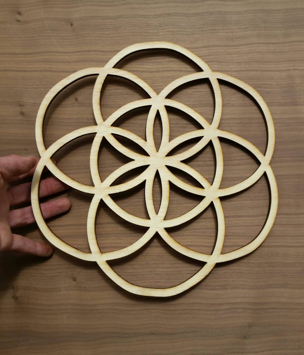 Seed of Life Sustainable Wood Lasercut Wall Art or Crystal Grid