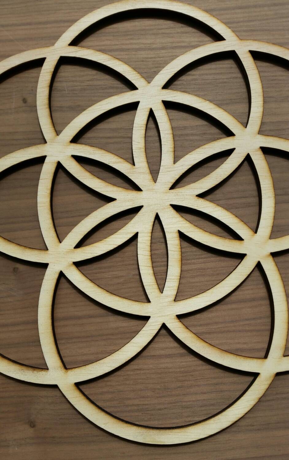 Seed of Life Sustainable Wood Lasercut Wall Art or Crystal Grid