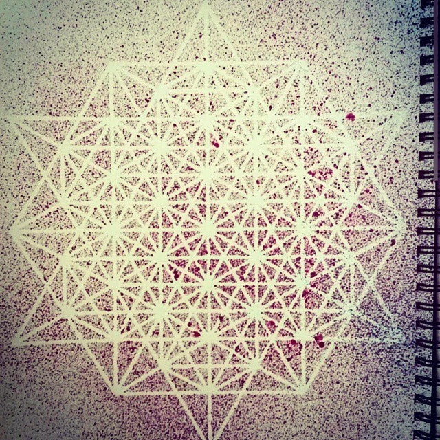 Mini 64 Tetrahedron Grid Stencil - Sacred Geometry