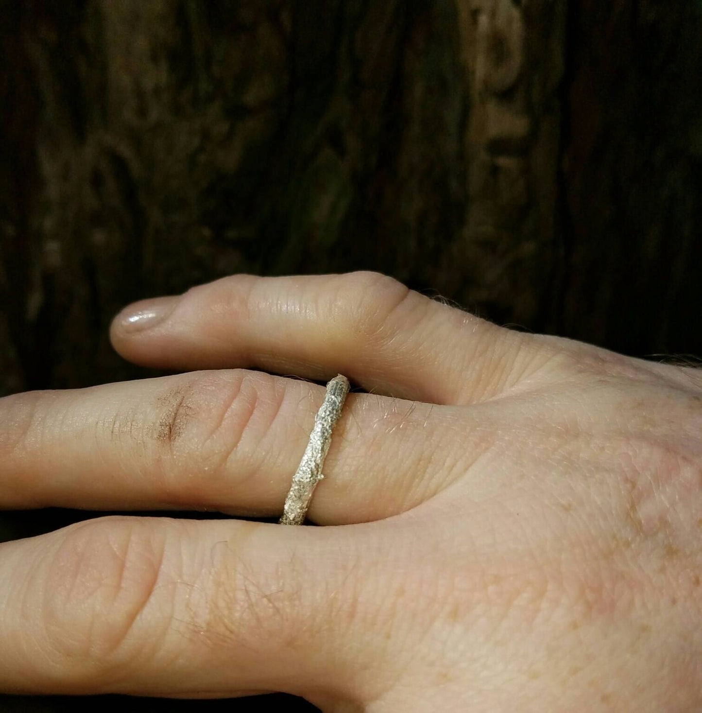 SALE - Western Redcedar Root Sterling Silver Ring - Northern California Nature Jewelry